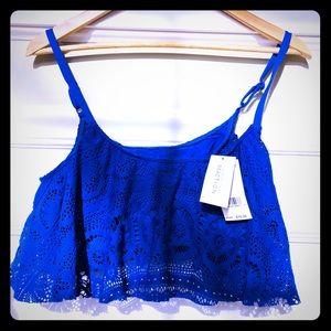 Kenneth Cole Crochet Bikini Top NWT XL